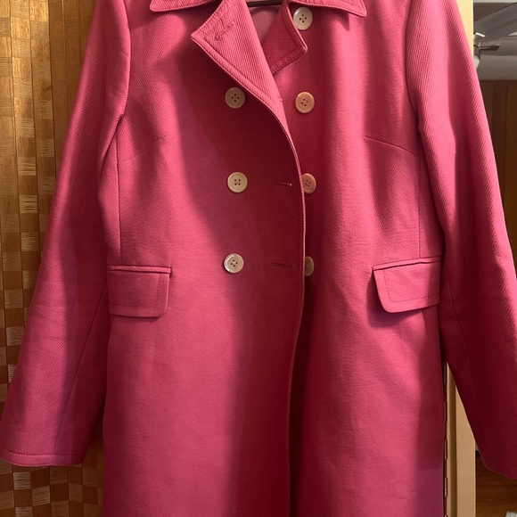 Ann Taylor Petites pink trench coat made in korea